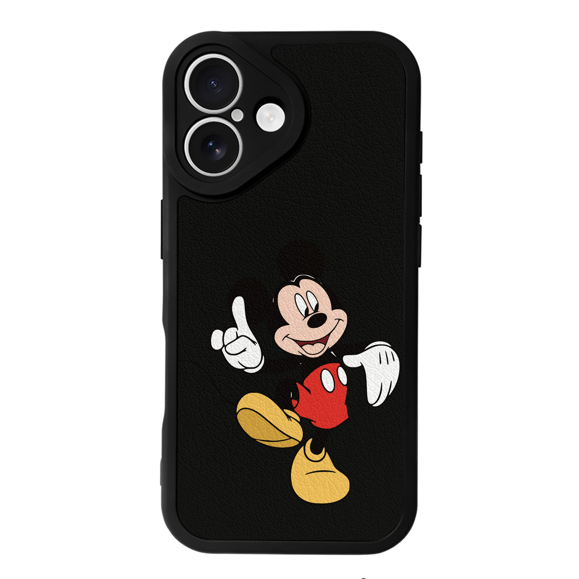 （画像用） ミッキーマウス Mickey Mouse 【iPhone 16シリーズ対応】シリコンスマホケース（レザー調） 材質：シリコン